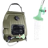 PAOOTICI Solar Shower Bag 5 gallons/20L Camping Shower Bag with Removable Hose and On-Off Switchable Shower Head for Outdoor Traveling Hiking