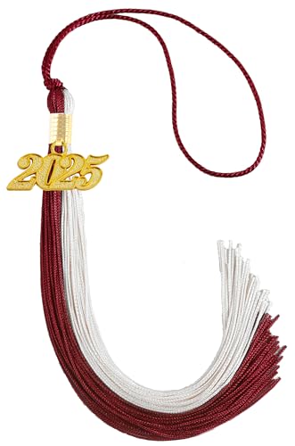 Image of 2025 Tassel Graduation,Maroon and White Tassel 2025
