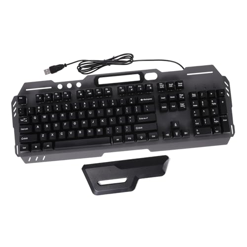 Clavier filaire rétroéclairé noir en ABS à 104 touches grand format pour la maison
