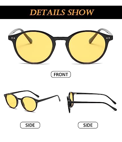 Image of EYLRIM Classic Polarized Round Sunglasses for Women Men Vintage Style Lightweight Circle Frame Sun Glasses