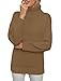 Jouica Womens Turtle Neck Chunky Sweatshirt Warm Loose Fitting Oversized Tunic Sweater for Maternity Ladies Tops,Khaki,X-Large