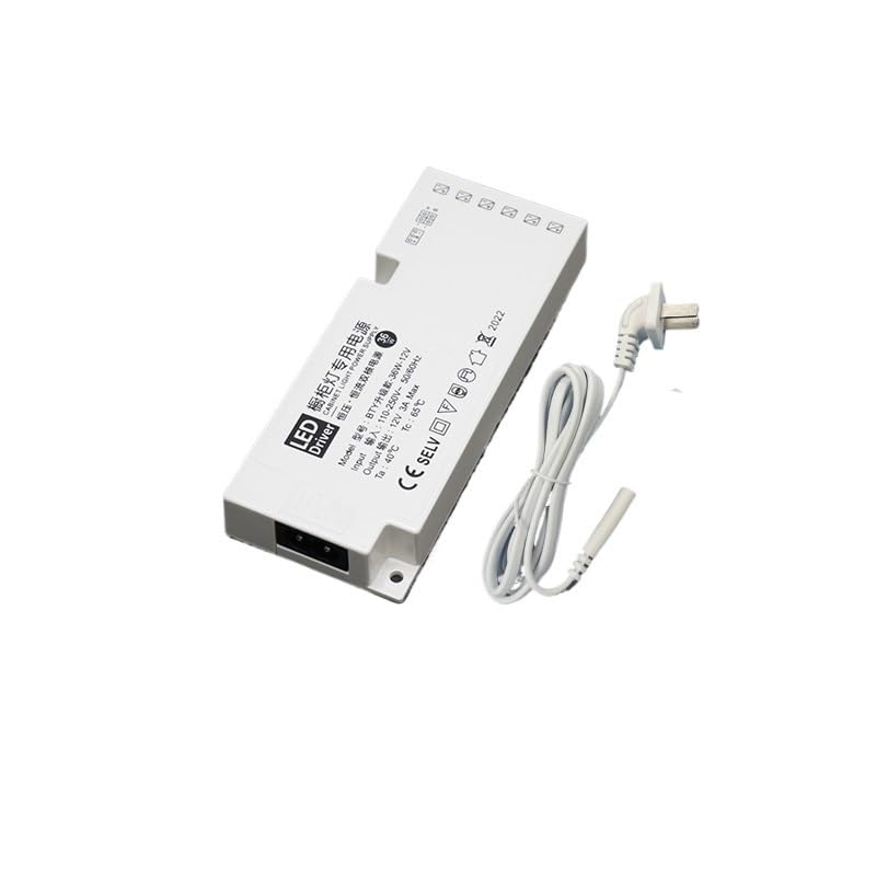 220V to 12v24v Low Voltage Cabinet Light Switch Power Supply Wine Cabinet Wardrobe Home Decoration led 6 Ports + 1.5m Power Cord(12V-36W)