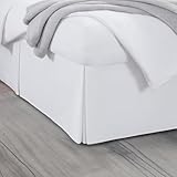 😊 Jupe de lit luxueuse : cache-sommier pour très grand lit avec une chute de 35,6 cm, avec quadruple plis (2 aux coins avant et 2 sur les côtés) pour un look net