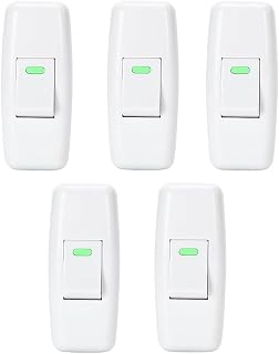 FABULETTA 5-Pack 2-Pin Cord Switch for Desk Lamp, Bedside Lamp, Floor Lamp, 250V 10A Plastic Inline Cable Switch with Screw Terminals and Copper Contacts
