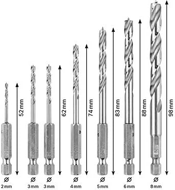 Bosch Professional 260925C146 7-Piece ¼ Inch Hexagonal Brad Point Bits Set (for Wood, Drill Driver Accessories)