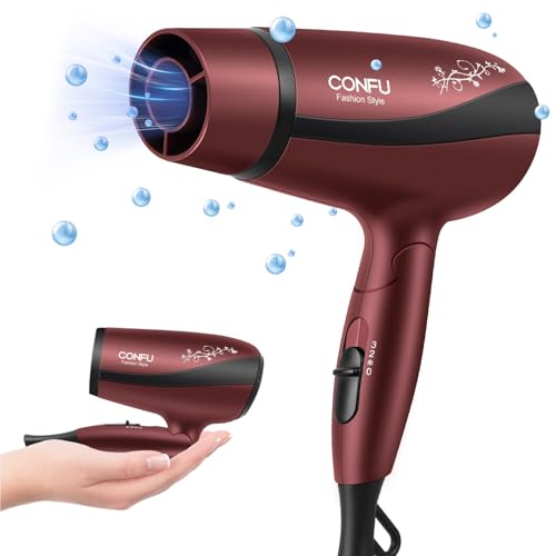 CONFU 1600W Ceramic Ionic Travel Hair Dryer