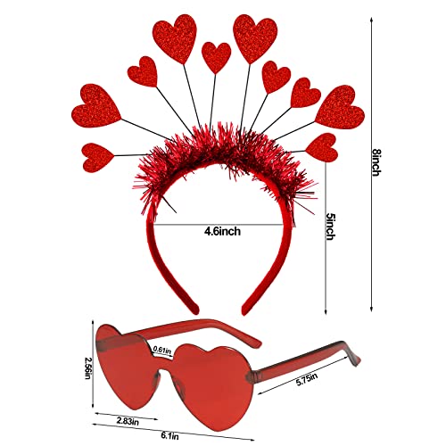 Valentines Heart Headband and Heart Sunglasses Holiday Headband Bopper Party Accessoires for Valentine's Day Halloween - Image 5