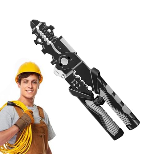 Alicates de pelado de cables, pinzas de electricista antideslizante, pinzas para engarzar cables, fácil de usar para el hogar, taller, fábrica, garaje y obras de construcción