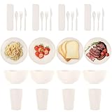 Juego de cubiertos para camping, utensilios de viaje, platos, cucharas, tenedores, cuencos, aptos para microondas, para adultos, niños, exteriores, interiores, barbacoas, picnics, oficina, caza