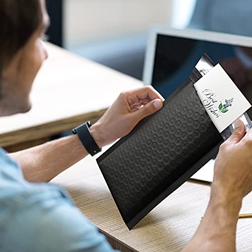 Ucgou Bubble Mailers 4X8 Inch Black 50 Pack Poly Padded Envelopes Small Business Mailing Packages Opaque Self Seal Adhesive Waterproof Boutique Shipping Bags For Jewelry Makeup Supplies #000 #TOP6