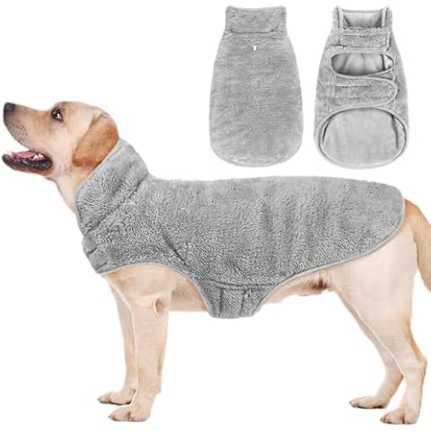 Malier Dog Winter Coat, Reversible Fleece Dog Cold Weather Coats Dog Jacket for Dogs, Windproof Warm Dog Coat Snow Dog Jacket Vest Pet Dog Clothes for Small Medium Large Dogs (Gray, Medium) Cover