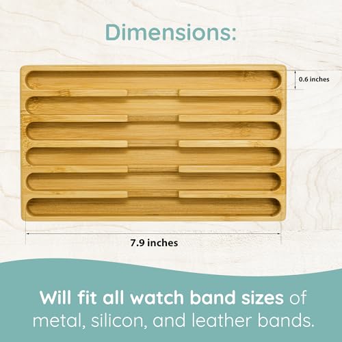 ATP MODERN Wooden Watch Band Organizer - Works with All Apple Watch Bands - Watch Band Holder - Wooden Watch Stand Display - Compatible with All Apple iWatch Bands - Solid Wood Design - Image 4