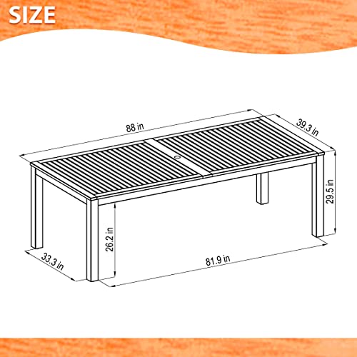 Amazonia Edinburgh 9-Piece Outdoor Rectangular Dining Table Set | Eucalyptus Wood | Ideal For Patio And Indoors #TOP6