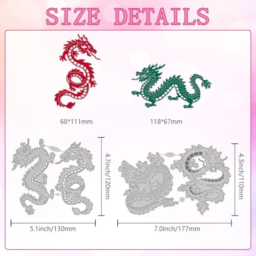 Matrices de découpe dragon chinois pour des emballages cadeaux uniques