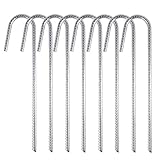 Kichwit Trampolines Wind Stakes Heavy Duty Galvanized Steel Tent Stakes, 15' Long (8)