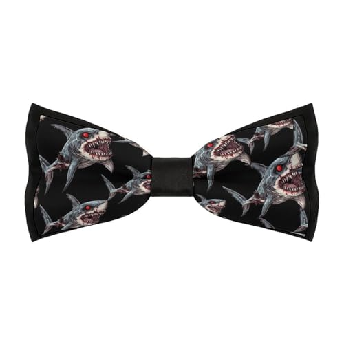 Zombie Shark Bow Ties for Men Adjustable Pre-Tied Bowtie for