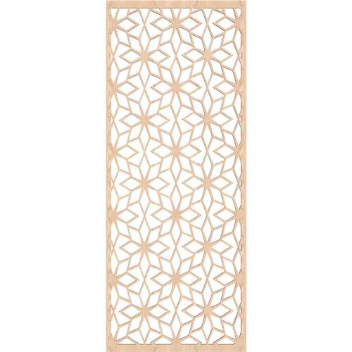 Image of Lake Decorative Pierced Fretwork Wood Wall Panels, 17 3 /8 inchW x 44 3 /8 inchH x 3 /8 inchT, Red Oak