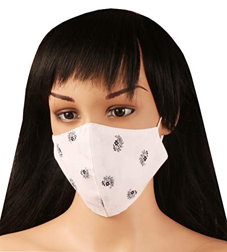 Touchstone Máscara facial de algodão de 3 camadas reutilizável lavável tamanho pequeno (pacote com 3