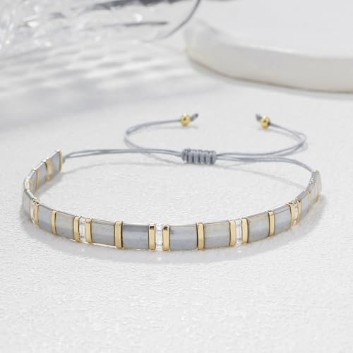 Image of KELITCH Colorful Tila Beaded Bracelets Women Strand Friendship Bracelet Handmade New Link Cuff Bracelets