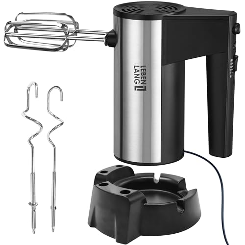 LEBENLANG 400W Handmixer Handrührgerät - 5 Stufen & Turbo Inkl. Standhalterung I Hand Mixer Handrührer Rührgerät Rührmaschine Küche I Mikser electric Handrührgeräte Küchengeräte Handmixe Mixer Küche
