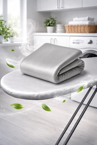 generico Copri ASSE da Stiro Universale in Cotone Traspirante,Stiratura Perfetta con Meno Sforzo, Telo Imbottito Elasticizzato Antipiega Fino a 140×50 cm, Lavabile e Resistente