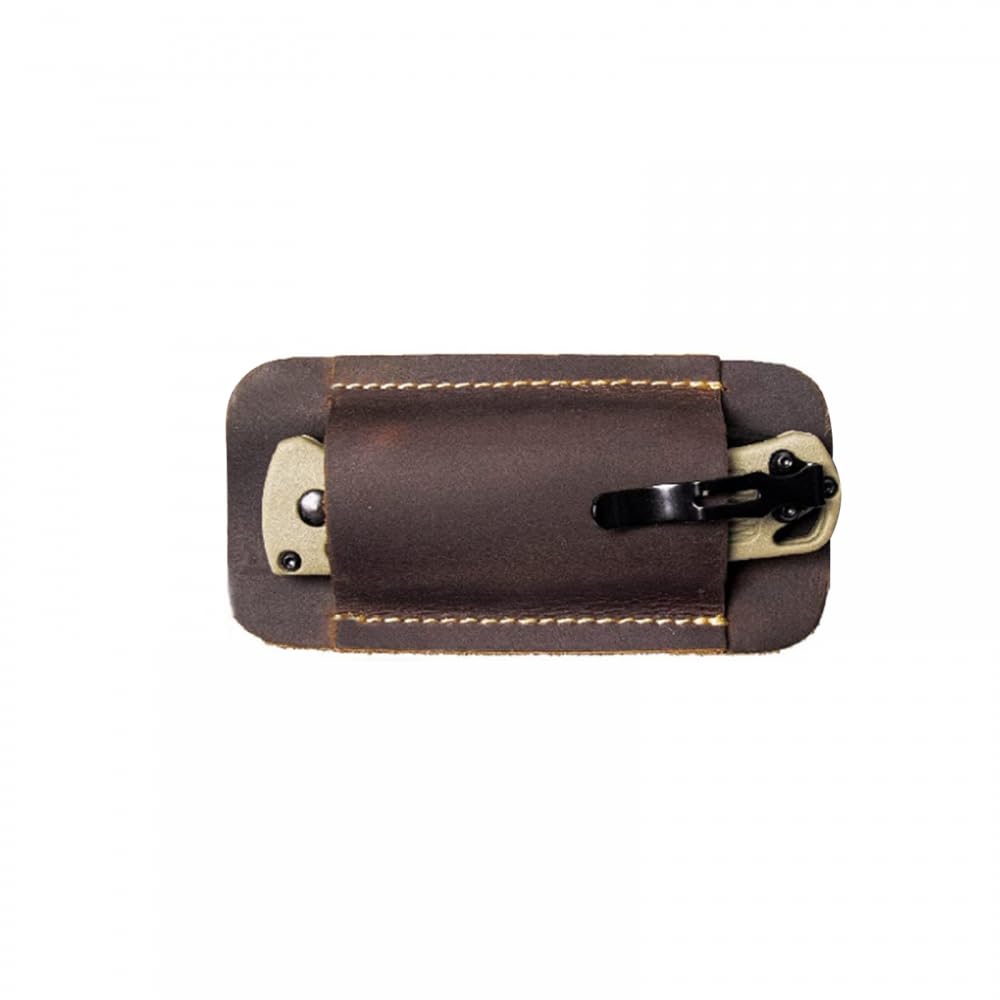 Funda de Cuero para Cuchillo, Soporte Plegable para Cuchillo de Bolsillo, Funda compacta para cinturón con Hoja de 5 Pulgadas