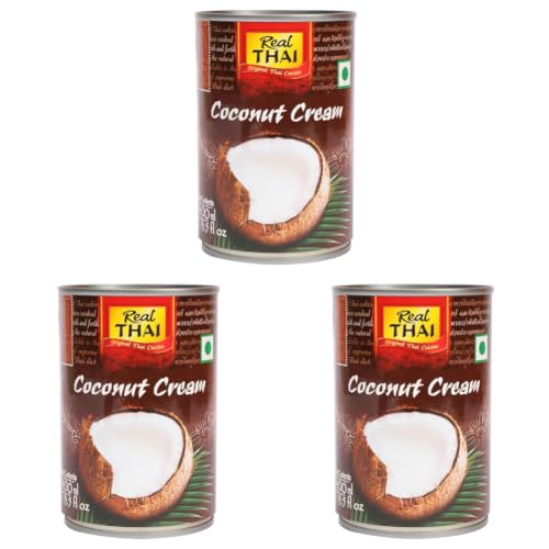 Image of Real THAI Original Thai Cuisine Coconut Cream, 13.53 fl oz / 400 ml (Pack of 3)