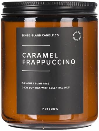 Caramel Coffee Scented Candles for Home Scented | 100% Natural Soy Wax, 50 Hrs Burn Time Highly Scented Soy Candles House Warming Gifts