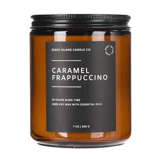 SENSE ISLAND Caramel Frappuccino Coffee Scented Candles for Home Scented | 100% Natural Soy Wax, 50 Hrs Burn Time Highly Scented Soy Candles House Warming Gifts
