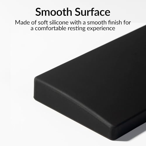 Image of Keychron Silicone Palm Rest for K4 / K4 HE and Lemokey L1 / L1 HE - 14.65 inch Wrist Support for Compact 96% Layout Mechanical Keyboards, Smooth & Ergonomic Typing Comfort - Black