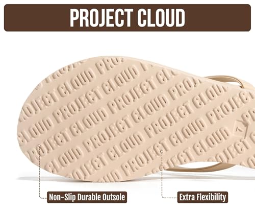Image of Project Cloud Platform Sandals Women Memory Foam Flip Flops (ELEVATION) | Durable and Lightweight Non-Slip Sole Summer Thong Sandals - Platform Flip Flops for Women Everyday Comfort Daily.