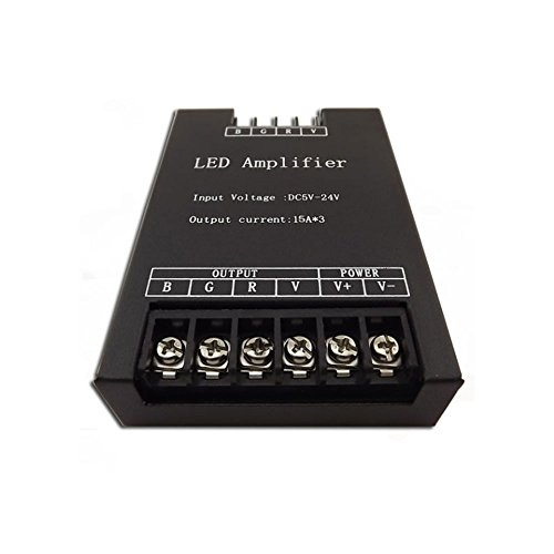 XUNATA DC 5V-24V 45A LED Signal Amplifier for RGB LED Neon Rope Strip Light