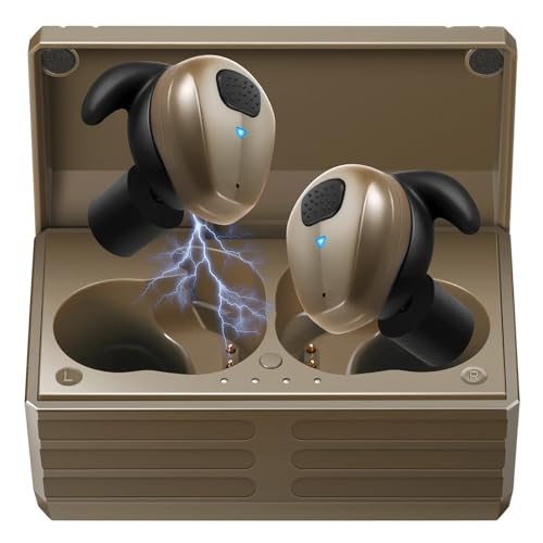 Omana Bouchons d'oreilles électroniques antibruit Bluetooth 5.3 pour la chasse,