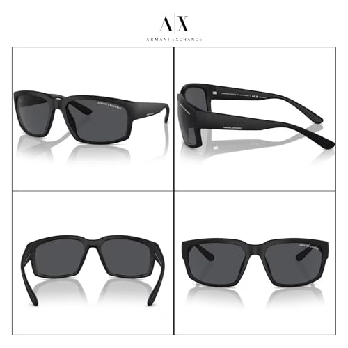 Armani Exchange AX4142SU 61MM Rectangle Sunglasses For Men +BUNDLE with ACCESSORY EYEWEAR KIT4