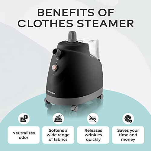 Steam & Go - The Rival Handheld Steamer For Clothes, Upright Foldable Garment Steamer For Curtains, Beddings, & Upholstery, Powerful Fabric Steamer Iron With Adjustable Pole Hanger And Detachable Tank #TOP4