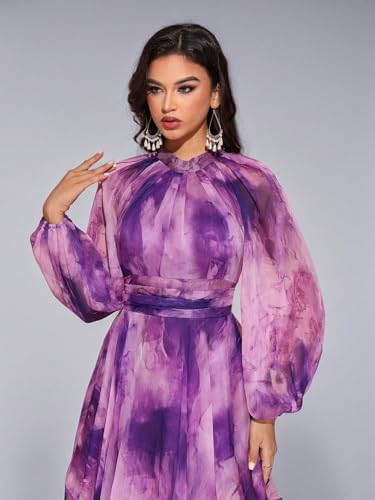 Image of TOLEEN Summer Casual Dresses for Women 2024 Spring Fashion Boho V Neck Long Sleeve Ruffle Floral Print Elegant Maxi Dress