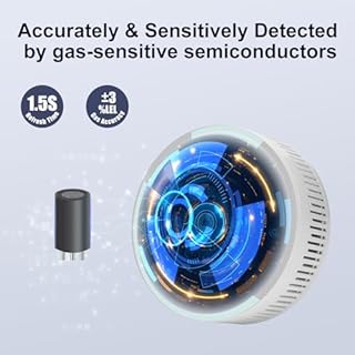 Natural Gas Detector Alarm - 10s Methane/Propane Leak Alert CH4 Gas with 85dB Siren & LED Flash, Battery-Powered Gas Monitor for Home Kitchen RV Safety (3 Battery Included)