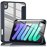 【Maledan】 対応iPad Mini7 ケース 2024 - 対応iPad mini A17Pro ケース 8.3インチ 軽量 耐衝撃 ペンシル収納 ワイヤレス充電機能 TPU素材 シルク手触り オートスリープ/ウェイク機能 三つ折り スタンド 対応iPad Mini 7世代 ケース