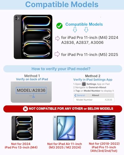 Image of typecase Touch Keyboard for iPad Pro 11 Inch (M5 /M4) with Multi-Touch Trackpad, 11 Colors Backlit, 360 Rotatable Case, Pencil Holder- Light Blue'26 (** NOT for Pro 11 M2, 11th /A16 & Air 11 (M3 /M2)