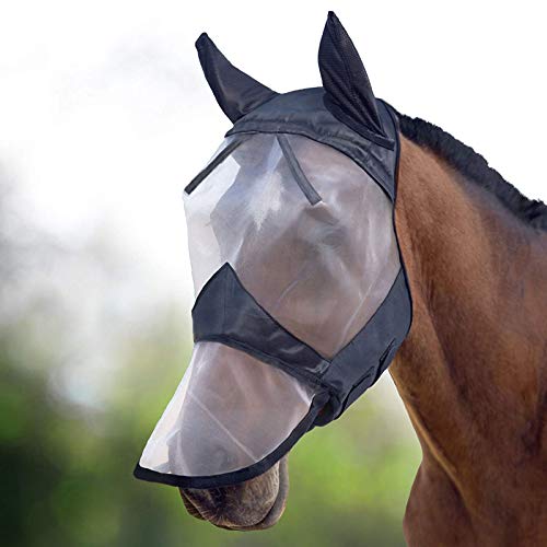 Masque anti-mouches anti-UV Harrison Howard pour protéger les oreilles du cheval