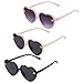 obmwang 3 Pieces Kids Heart Shaped Sunglasses Stylish Cute Bee Sunglasses for Toddler Girls Age 3-10 Outdoor Beach Eyewear, UV400 Protection