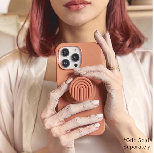 Image of PopSockets iPhone 15 Phone Case with MagSafe, Wireless Charging Compatible, Brown - Terra-Cotta