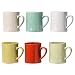 Ceramic Vintage Coffee Mugs - Set of 6 Multicolored Coffee Cups - Retro Mugs Made of Ceramic - Microwave & Dishwasher Safe - Decorative Cups for Your Favourite Drinks - 13.8oz/Mug