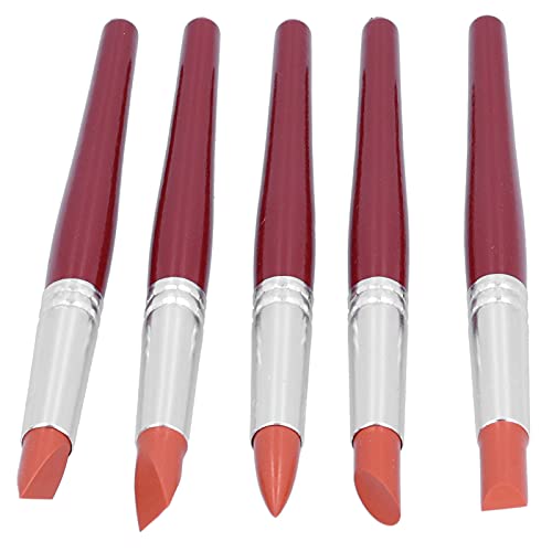 Qcwwy Outils de Sculpture en Argile de Silicone, Stylo de Modélisation à Pointe en Caoutchouc Flexible, 5 Pièces pour l'art de l'Argile et la Peinture à...