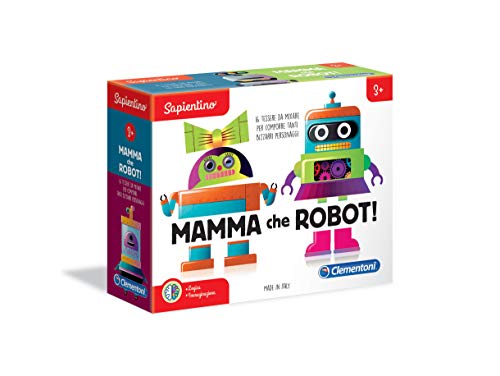 Clementoni - 16158 - Sapientino - Mamma Che Robot! - gioco educativo 3 anni con 16 tessere ad incastro da mixare, puzzle bambini robot - Made in Italy