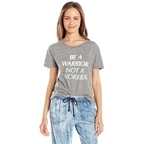 Sub_Urban RIOT Junior's Be A Warrior Graphic Tee, Heather Gray, Large Cover