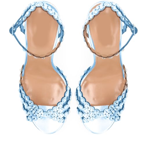 Women's High Heel Sandals with Sparkling Rhinestones by [Oakum] - Ankle Strap Design, Sexy & Elegant for Special Occasions4