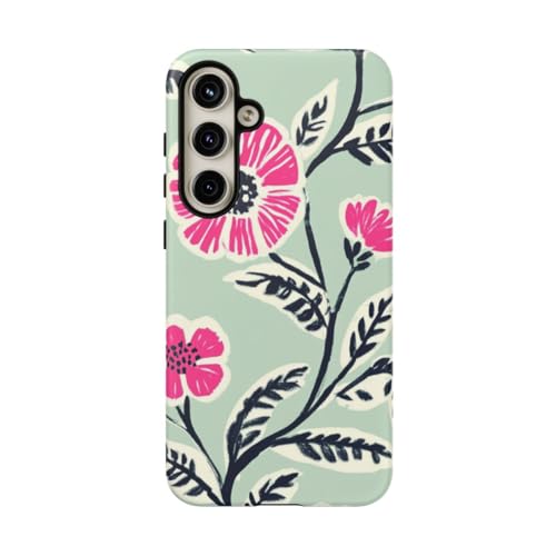 Coque rigide Samsung S24 Plus anti-traces motif floral mat