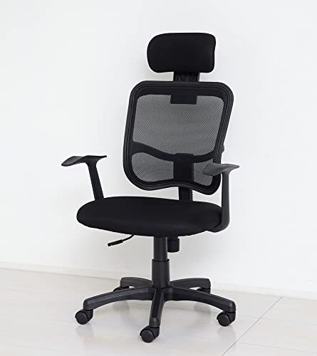 黒のハイバックチェア 持ち手付き Amazon | メッシュ ハイバックチェア 肘付 | デスクチェア