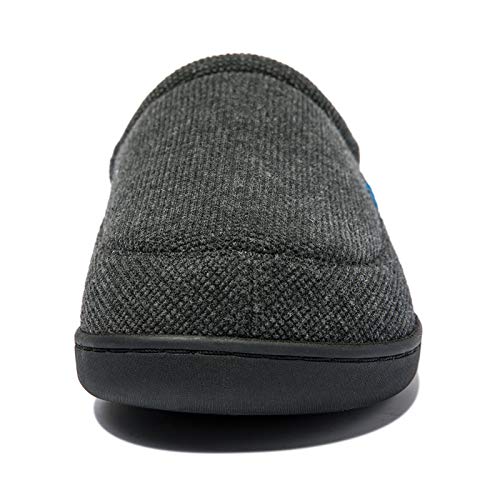 Image of NewDenBer Men's Warm Memory Foam Suede Plush Fleece Lined Slip on Indoor Outdoor Clog House Slippers